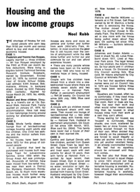 Housing and the low income groups