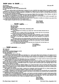 Sash letter to SAAN 