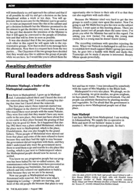 Rural leaders address Sash vigil: awaiting destruction