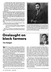 Onslaught on black farmers