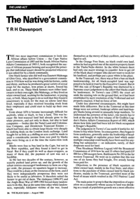 The native`s Land Act, 1913