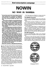 No win: no war in Namibia: End Conscription campaign