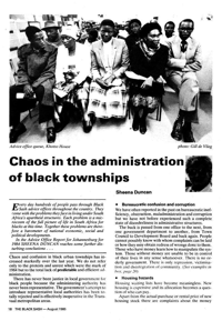 Chaos in the administration of black townships