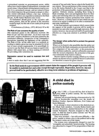 A child died in police custody