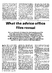 What the advice office files reveal