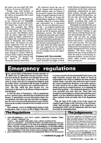 Emergency regulations
