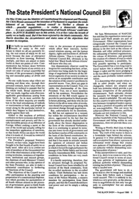 The State President`s National Council Bill