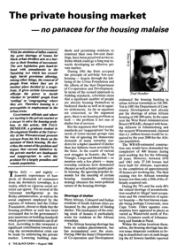 The private housing market - no panacea for the housing malaise