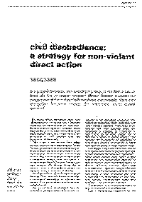 Civil disobedience: a strategy for non-violent direct action