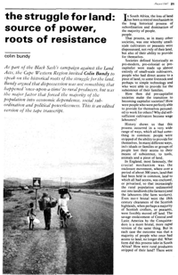 The struggle for land: source of power, roots of resistance
