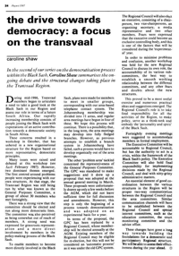The drive towards democracy: a focus on the Transvaal