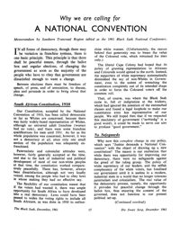 Why we are calling for a National Convention: Memorandum by