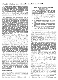 Aims and objects of the Black Sash