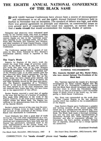 The Eighth Annual National Conference of the Black Sash