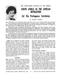 South Africa in the African Revolution: the Portuguese Territories