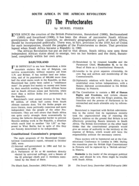 South Africa in the African Revolution: the Protectorates