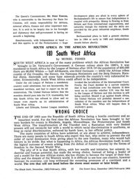South Africa in the African Revolution: South West Africa