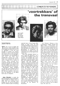 A tribute to the pioneers: Voortrekkers of the Transvaal