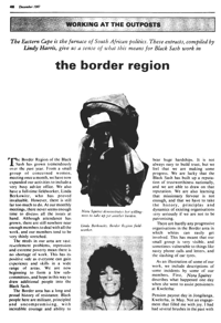 Working at the outposts: The border region
