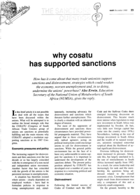 The sanctions question: Why Cosatu has supported sanctions