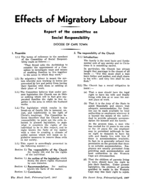 Effects of migratory labour: Report of the Committee on Social Responsibility
