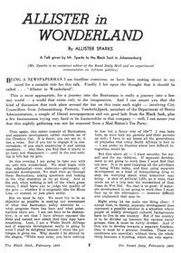 Allister in wonderland