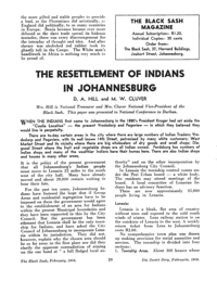 The resettlement of Indians in Johannesburg
