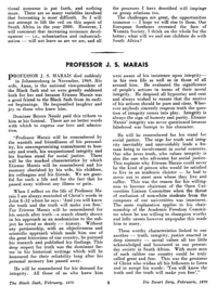 Professor J S Marais