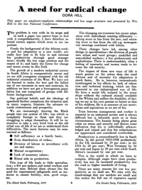 A need for radical change