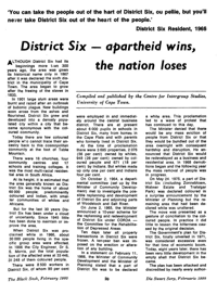 District Six - apartheid wins, the nation loses