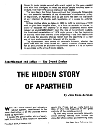 Resettlement and influx - the grand design: The hidden story of apartheid