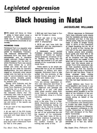 Legislated oppression: Black housing in Natal