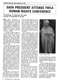 Sash President attends YWCA Human Rights Conference