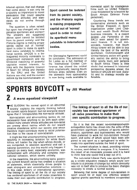 Sports boycott: a more agonized viewpoint
