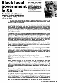 Black local government in SA
