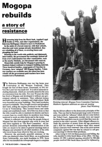 Mogopa rebuilds: a story of resistance