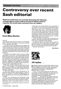 Controversy over recent Sash editorial