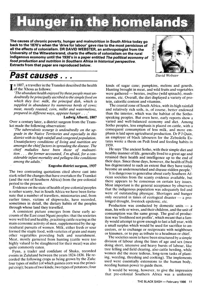 Hunger in the homelands: past causes...