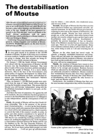 The destabilisation of Moutse