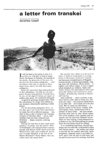 A letter from Transkei