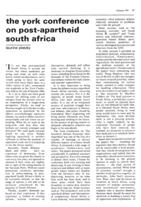 The York Conference on post-apartheid South Africa