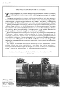 The Black Sash statement on violence