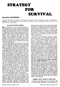 Strategy for survival