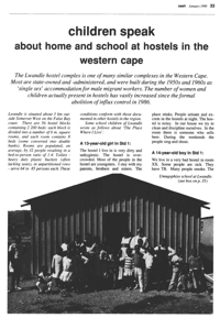 Children speak about home and school at hostels in the western Cape