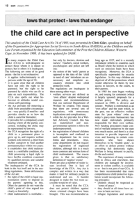 Laws that protect - laws that endanger: The Child Care Act in perspective