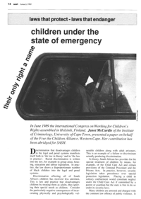 Laws that protect - laws that endanger: Children under the State of Emergency