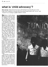 What is 'child advocacy'?