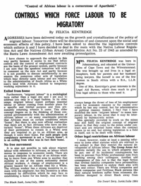 Controls which force labour to be migratory