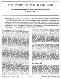 The story of the Black Sash: The Women`s Campaign for Justice and Good Government in South Africa