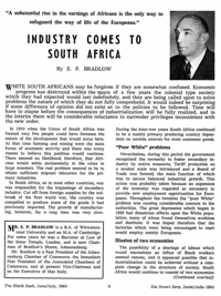Industry comes to South Africa